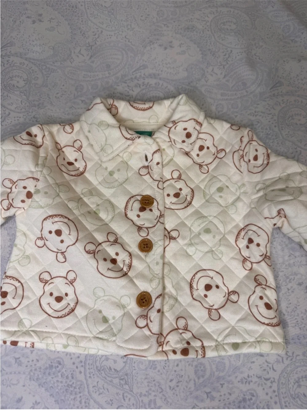 Disney Baby Winnie the Pooh 3 Piece Infant Quilted Jacket, Bodysuit & Pants Set